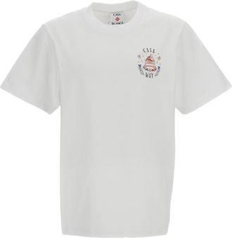 Casablanca White Printed Cotton T-Shirt