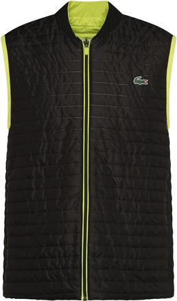 Lacoste lichtgewicht, omkeerbaar, gewatteerd vest voor heren in zwart