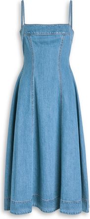 Paige Pippa Panelled Denim Midi Dress - Blue - 10 (UK14 / L)