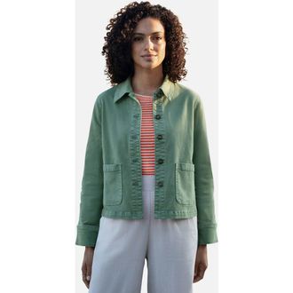 Yumi Canvas Patch Pocket Jacket in Green at Nordstrom, Size 12