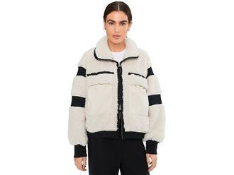 Free People Movement Far Out Fleece Womens Jacket Ivory Sherpa : SM (Womens 4-6), Polyester