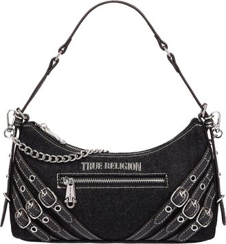 True Religion Triple Straps Denim Shoulder Bag