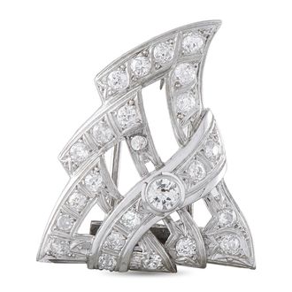 Luxury Bazaar Platinum 1.30ct Diamond Brooch MF04-081126