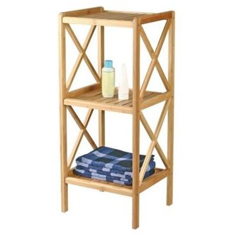MSV Estante De Bamb&uacute; De 3 Niveles Msv