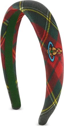Vivienne Westwood Haarband met geborduurde tartan ruit - Groen