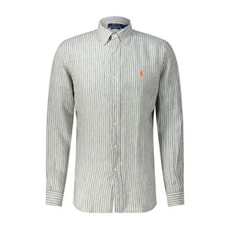 Polo Ralph Lauren Custom Fit Linnen Overhemd - Heren - Casual Overhemden - Groen - 2XL - Linnen - Overhemden