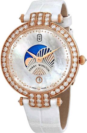 Harry Winston Premier Mother Of Pearl Dial Ladies Diamond Watch PRNQMP36RR001
