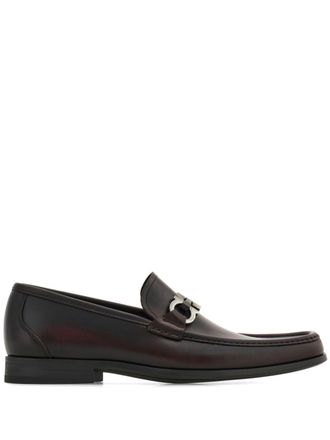 Ferragamo Mocassini Gancini con applicazione - Marrone