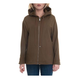 Seventy Rits Hoodie van wolmix - Dames - Vesten met rits - Bruin - S - Wol - Hoodies & sweatvesten