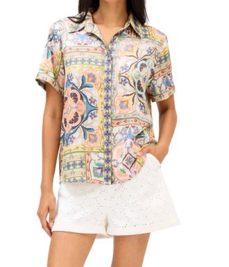 Allison New York Gemma Button Down Shirt In Scarf Print