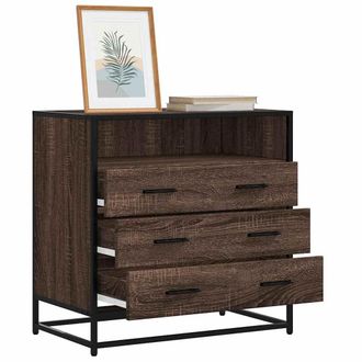 Berkfield Home Drawer Cabinet Brown Oak 70x41x70 cm Engineered Wood | Size: 70 x 41 x 70 cm