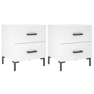 Berkfield Home Bedside Cabinets 2 pcs White 40x35x47.5 cm Engineered Wood