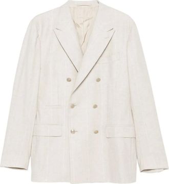 Eleventy Gestreepte blazer - Beige