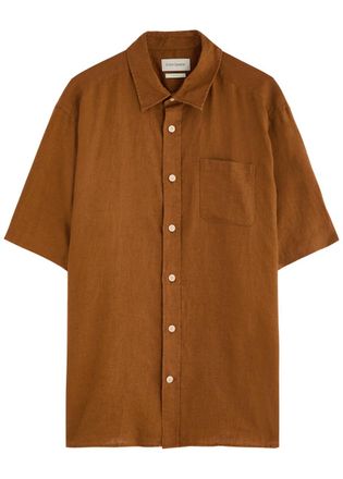 Oliver Spencer Atlanta Linen Shirt - Orange - M