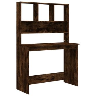 vidaXL Vidaxl - Escritorio De Estantes Contrachapada Roble Ahumado 102x45x148cm