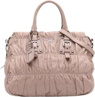 Prada Pre-owned Handbags, female, Pink, Size: ONE SIZE Pre-owned Vintage Leather Handbag