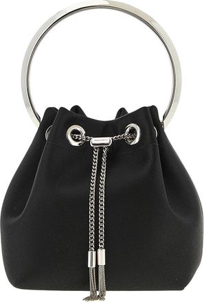 Jimmy Choo London Black Bon Bon Mini Bucket Bag