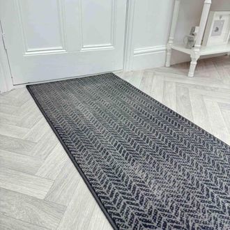 Runrug Hallway Carpet Runner Rug - Soft & Comfy, 9mm - Empire in Dark Grey | Size: 60 cm x 390 cm