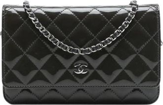 Chanel Pre-owned Wallet on Chain - Dames - Vintage Schoudertas - Grijs - ONE Size - Leer - Vintage