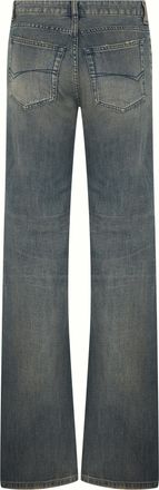 Balenciaga Womens Jeans Straight-Leg Cotton Blue