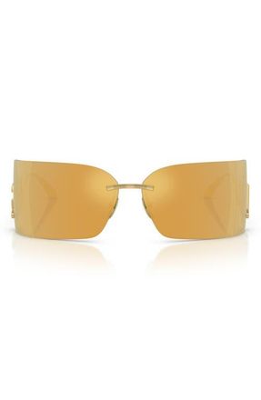 Dolce & Gabbana 79mm Oversize Mirrored Rectangular Sunglasses in Gold /Brown Mirror Gold at Nordstrom