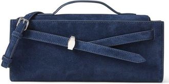 Veronica Beard Suede Dash Clutch in Navy at Nordstrom
