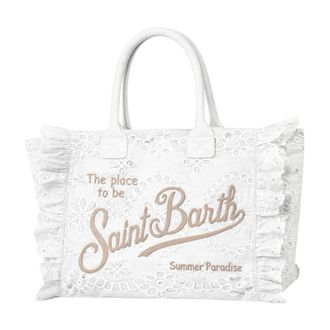 MC2 Saint Barth Tote Bags, female, White, Size: ONE SIZE Sangallo Vanity Volant N Shoulder Bag