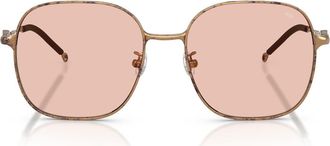 Diesel 55mm Square Sunglasses in Paper Transparent Bronze/Rose at Nordstrom