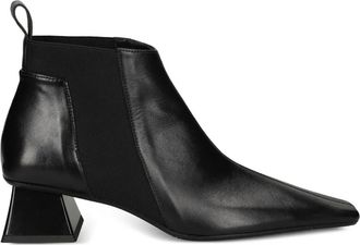 Ras 50mm geometric-heel leather boots - women - Leather/Fabric/Leather/Thermoplastic Polyurethane (TPU) - 37 - Black