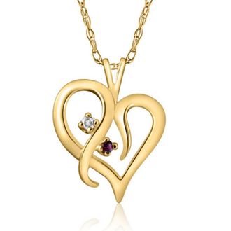 Pompeii3 Ruby & Diamond Necklace Heart Shape Pendant in 14k White, Yellow, or Rose Gold