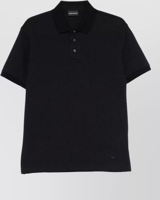 Emporio Armani textured cotton short-sleeve polo shirt