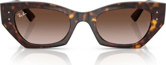 Ray-Ban Zena 49mm Irregular Butterly Sunglasses in Havana/gradient Brown at Nordstrom