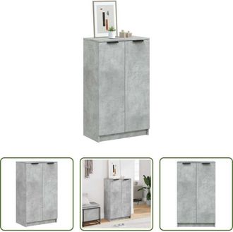 vidaXL Scarpiera grigio cemento - Scarpiera Grigio Cemento 59x35x100,5 cm in Legno Multistrato