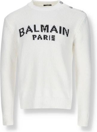 Balmain White Cotton Mens Sweatshirt