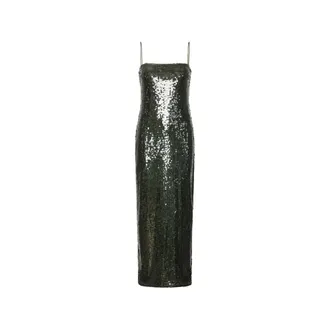 Rotate Spaghetti-Strap Maxi Dress - female - ROTATE Birger Christensen - Party Dresses - Green - XS - Dresses
