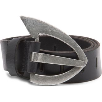 Free People Noa Leather Belt in Black at Nordstrom, Size X-Small