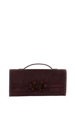 Roger Vivier Red Tortoiseshell Buckle Rectangular Clutch