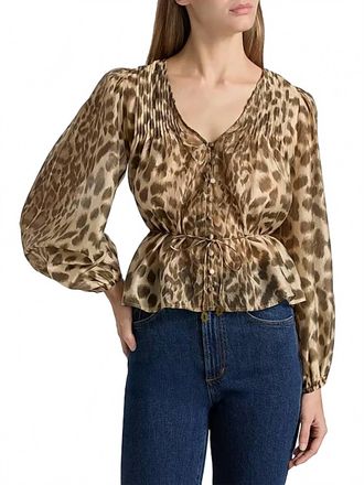 Sea New York Claude Print Long Sleeve Top In Cream