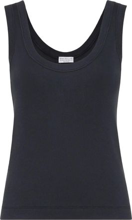 Brunello Cucinelli Canotta a coste - Blu