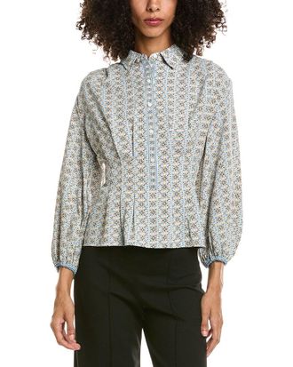 Max Studio 3/4-Sleeve Pleat Front Blouse