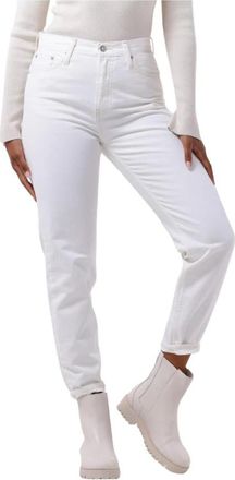 Calvin Klein Witte Mom Jeans - Dames - Skinny Jeans - Wit - W26 - Denim - Jeans