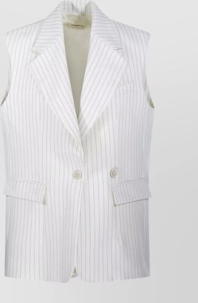 Parosh jacket layered sleeveless striped pattern