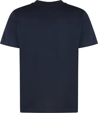 A.P.C. Mens Cotton T-Shirt Standard Grand Vpc Dark Navy-Ecru T-Shirts Navy/ecru And Polos