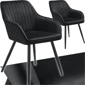 TecTake Tectake - Sedia Marilyn, effetto velluto, trapuntata - Sedie, Sedie da sala da pranzo, Sedie da soggiorno - Set di 2