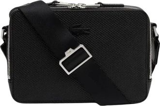 Lacoste Chantaco Leren Mini Satchel - Dames - Schoudertassen - Zwart - ONE Size - Leer - Tassen