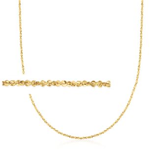 Ross-Simons Italian 1mm 14kt Yellow Gold Twisted Sparkle-Chain Necklace
