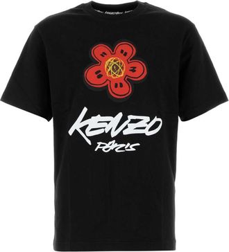 Kenzo Black Crewneck Printed T-Shirt