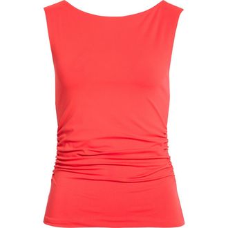 Open Edit Boat Neck Sleeveless Top in Red Tomato at Nordstrom, Size Xx-Small