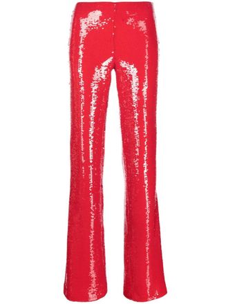 NU&Eacute; Pantaloni Jade con paillettes - Rosso