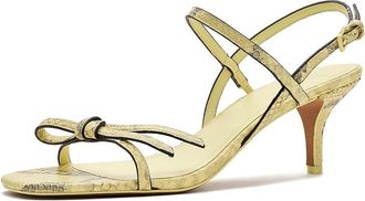 Kate Spade New York Loop Kitten Heel Sandals Womens Dress Sandals Pale Citron : 9.5 M, Leather